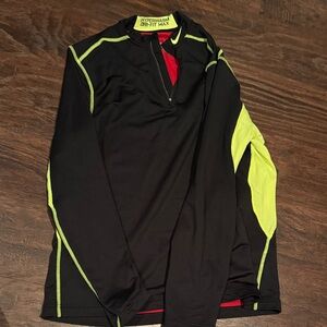 Nike Black and Neon Green Men's Sweater